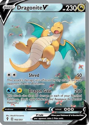 Dragonite V (Alternate Full Art) 192/203 [SWSH07 Evolving Skies]  - Holofoil