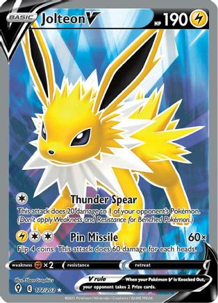 Jolteon V (Full Art) 177/203 [SWSH07 Evolving Skies]  - Holofoil