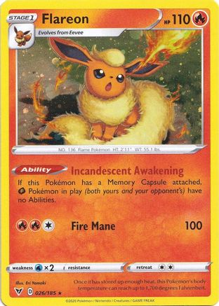 Flareon 026/185 [Miscellaneous Cards & Products]  - Holofoil