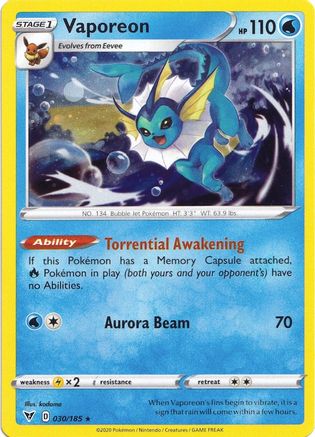 Vaporeon 030/185 [Miscellaneous Cards & Products]  - Holofoil