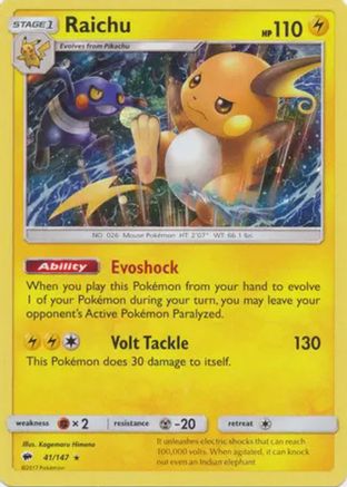 Raichu 041/147 [Blister Exclusives]  - Holofoil