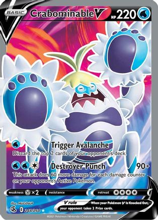 Crabominable V (Full Art) 248/264 [SWSH08 Fusion Strike]  - Holofoil