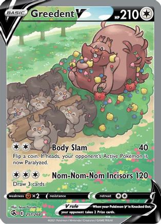 Greedent V (Alternate Full Art) 257/264 [SWSH08 Fusion Strike]  - Holofoil