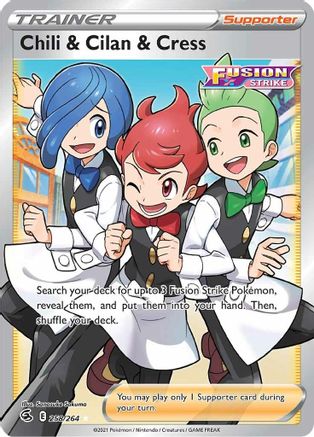 Chili & Cilan & Cress (Full Art) 258/264 [SWSH08 Fusion Strike]  - Holofoil