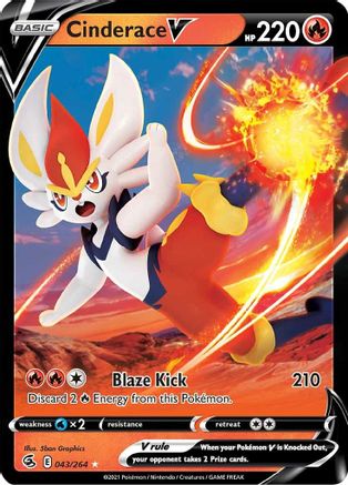 Cinderace V (43) 043/264 [SWSH08 Fusion Strike]  - Holofoil