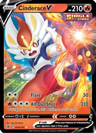 Cinderace V (44) 044/264 [SWSH08 Fusion Strike]  - Holofoil