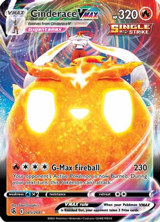Cinderace VMAX 045/264 [SWSH08 Fusion Strike]  - Holofoil
