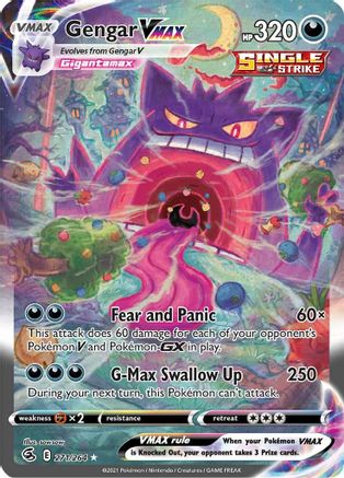 Gengar VMAX (Alternate Art Secret) 271/264 [SWSH08 Fusion Strike]  - Holofoil