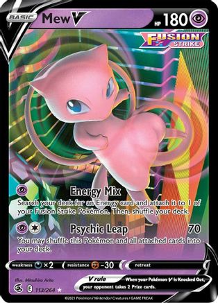 Mew V 113/264 [SWSH08 Fusion Strike]  - Holofoil