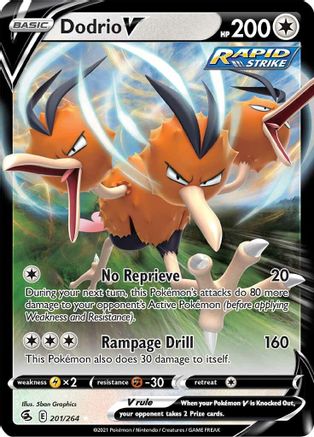 Dodrio V 201/264 [SWSH08 Fusion Strike]  - Holofoil