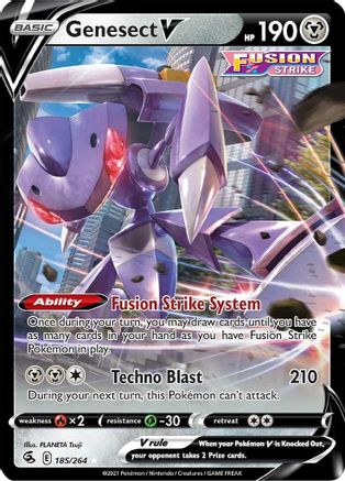 Genesect V 185/264 [SWSH08 Fusion Strike]  - Holofoil