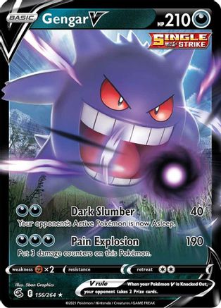 Gengar V 156/264 [SWSH08 Fusion Strike]  - Holofoil