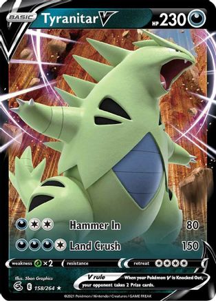 Tyranitar V 158/264 [SWSH08 Fusion Strike]  - Holofoil