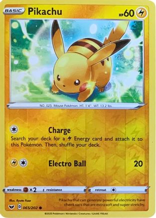 Pikachu 065/202 [Miscellaneous Cards & Products]  - Reverse Holofoil