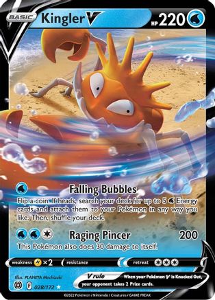 Kingler V 028/172 [SWSH09 Brilliant Stars]  - Holofoil