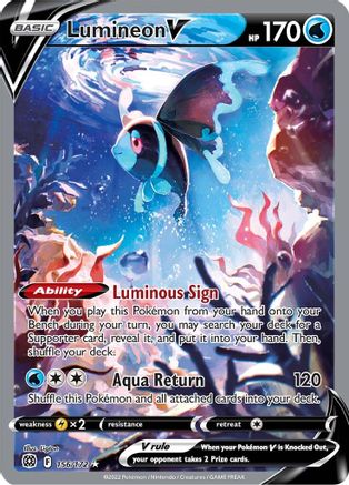 Lumineon V (Alternate Full Art) 156/172 [SWSH09 Brilliant Stars]  - Holofoil