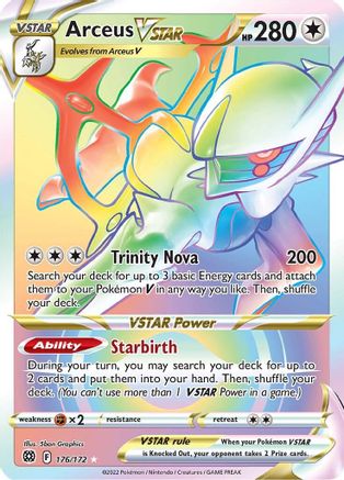 Arceus VSTAR (Secret) (176) 176/172 [SWSH09 Brilliant Stars]  - Holofoil