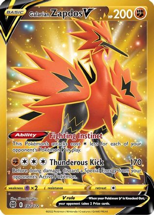 Galarian Zapdos V (Secret) 182/172 [SWSH09 Brilliant Stars]  - Holofoil