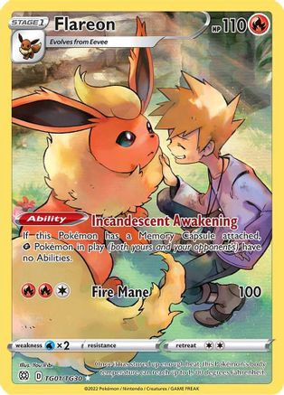 Flareon TG01/TG30 [SWSH09 Brilliant Stars Trainer Gallery]  - Holofoil