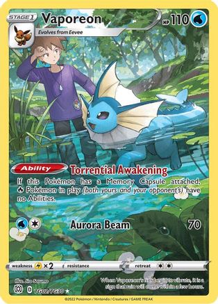 Vaporeon TG02/TG30 [SWSH09 Brilliant Stars Trainer Gallery]  - Holofoil