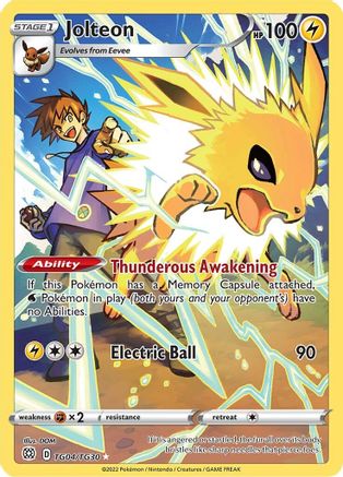 Jolteon TG04/TG30 [SWSH09 Brilliant Stars Trainer Gallery]  - Holofoil