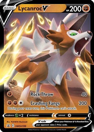 Lycanroc V SWSH199 [SWSH Sword & Shield Promo Cards]  - Holofoil