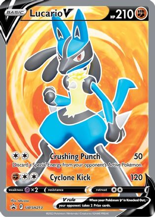 Lucario V SWSH213 [SWSH Sword & Shield Promo Cards]  - Holofoil