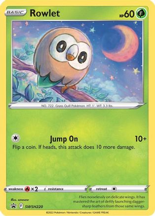 Rowlet SWSH220 [SWSH Sword & Shield Promo Cards]  - Holofoil