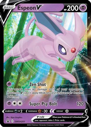 Espeon V SWSH201 [SWSH Sword & Shield Promo Cards]  - Holofoil