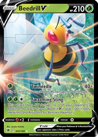 Beedrill V 001/189 [SWSH10 Astral Radiance]  - Holofoil