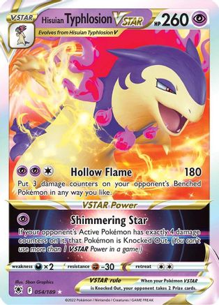 Hisuian Typhlosion VSTAR 054/189 [SWSH10 Astral Radiance]  - Holofoil