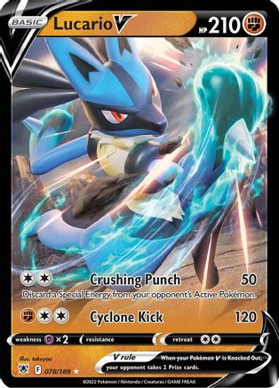Lucario V 078/189 [SWSH10 Astral Radiance]  - Holofoil