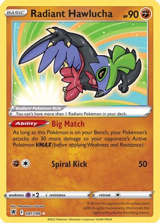 Radiant Hawlucha 081/189 [SWSH10 Astral Radiance]  - Holofoil