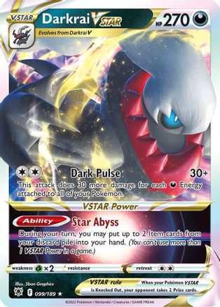 Darkrai VSTAR 099/189 [SWSH10 Astral Radiance]  - Holofoil