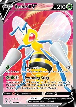 Beedrill V (Full Art) 160/189 [SWSH10 Astral Radiance]  - Holofoil