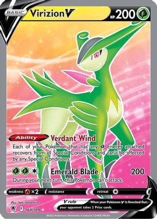 Virizion V (Full Art) 164/189 [SWSH10 Astral Radiance]  - Holofoil