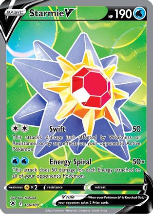 Starmie V (Full Art) 166/189 [SWSH10 Astral Radiance]  - Holofoil