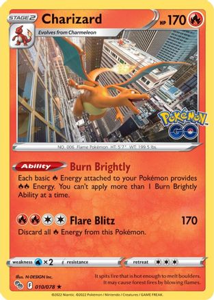 Charizard 010/078 [Pokemon GO]  - Holofoil