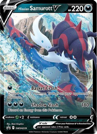Hisuian Samurott V SWSH239 [SWSH Sword & Shield Promo Cards]  - Holofoil