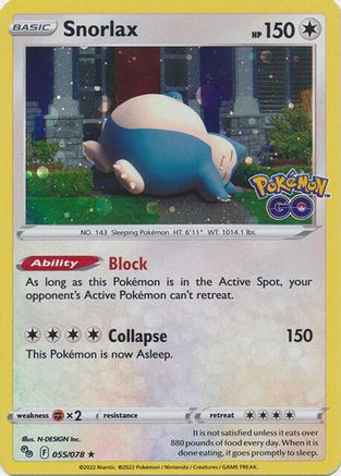 Snorlax 055/078 [Miscellaneous Cards & Products]  - Holofoil