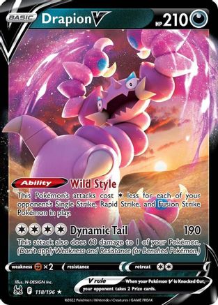 Drapion V 118/196 [SWSH11 Lost Origin]  - Holofoil