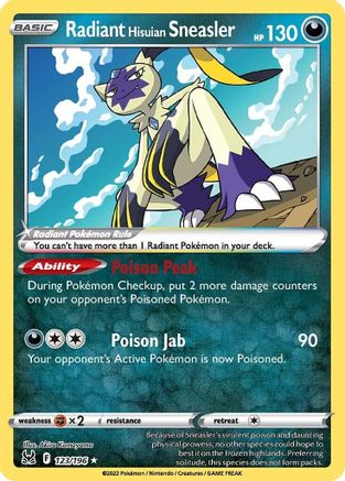 Radiant Hisuian Sneasler 123/196 [SWSH11 Lost Origin]  - Holofoil
