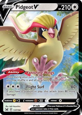 Pidgeot V 137/196 [SWSH11 Lost Origin]  - Holofoil