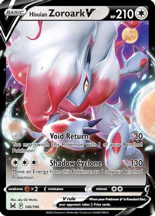 Hisuian Zoroark V 146/196 [SWSH11 Lost Origin]  - Holofoil