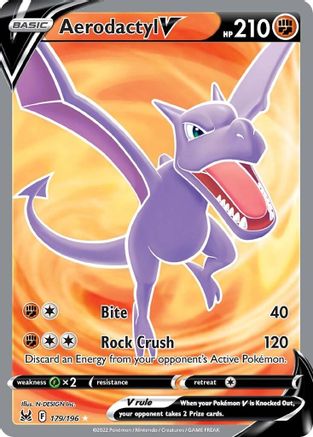 Aerodactyl V (Full Art) 179/196 [SWSH11 Lost Origin]  - Holofoil