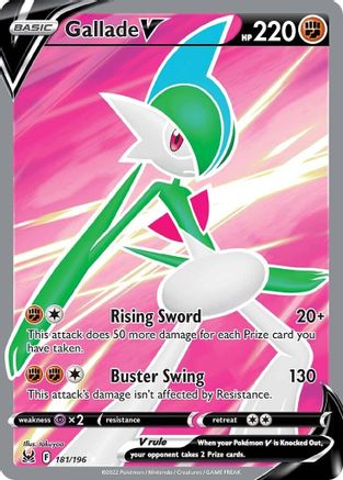 Gallade V (Full Art) 181/196 [SWSH11 Lost Origin]  - Holofoil
