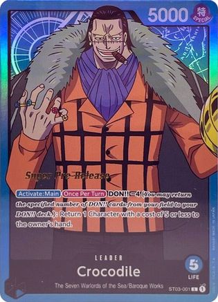 Crocodile (001) (ST03-001)  [Super Pre-Release Starter Deck 3: The Seven Warlords of the Sea] Foil