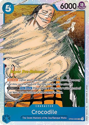 Crocodile (003) (ST03-003)  [Super Pre-Release Starter Deck 3: The Seven Warlords of the Sea] Foil