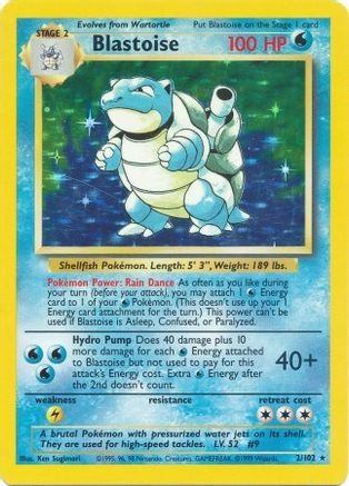 Blastoise 002/102 [Base Set]  - Holofoil