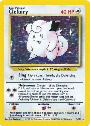 Clefairy 005/102 [Base Set]  - Holofoil